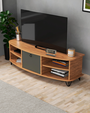 Tv Sehpası Tv Ünitesi 136 Cm Atlantik Çam Antrasit Vienna 5007