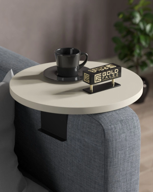 Yan Sehpa Ayarlanabilir Tepsi Dekoratif Modern Tepsi Krem