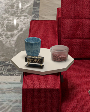 Yan Sehpa Ayarlanabilir Tepsi Dekoratif Modern Tepsi SEKİZGEN Krem