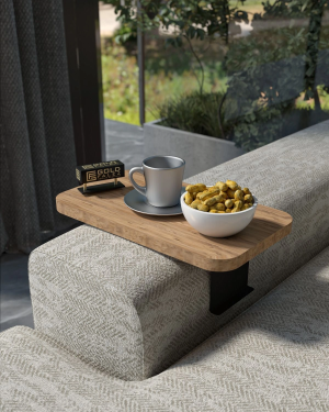 Yan Sehpa Ayarlanabilir Tepsi DİKDÖRTGEN Dekoratif Modern Yatay Dikey Koltuk Sehpası Ceviz