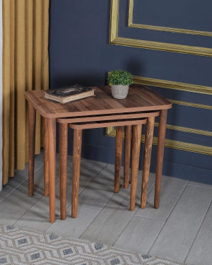 Zigon Sehpa Ahşap Torna Ayak Ceviz Kr 2067