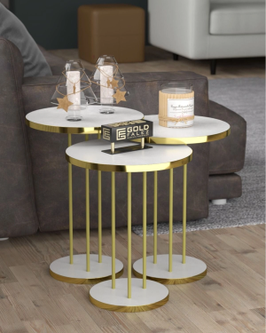 Zigon Sehpa Terra Gold Beyaz