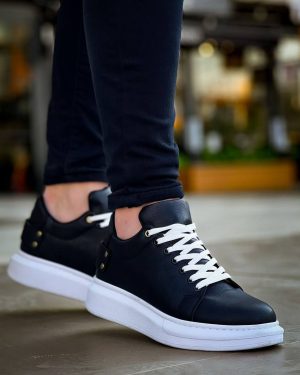 KB047 Kuback Siyah Cilt Günlük Erkek Ayakkabı